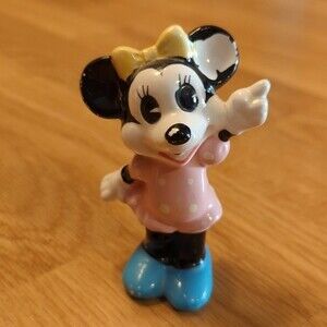 Minnie Mouse Figurine Ceramic Walt Disney Productions Japan Vintage